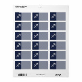 Sagittarius Zodiac Sign on Blue Carbon Fiber Print Etiket (Full Sheet)