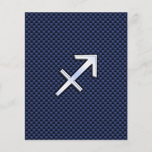 Sagittarius Zodiac Sign on Blue Carbon Fiber Print Flyer (Voorkant)