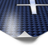 Sagittarius Zodiac Sign on Blue Carbon Fiber Print Foto Afdruk (Hoek)