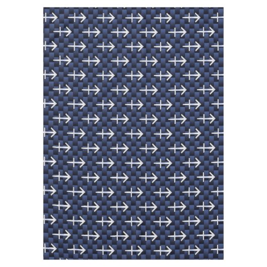 Sagittarius Zodiac Sign on Blue Carbon Fiber Print Tafelkleed (Voorkant)