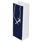 Sagittarius Zodiac Sign on Blue Carbon Fiber Print Wijn Cadeautas (Voorkant Gekanteld)