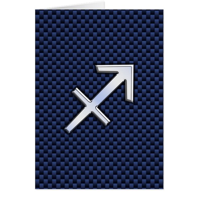 Sagittarius Zodiac Sign on Blue Carbon Fiber Style (Voorkant)