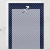 Sagittarius Zodiac Sign on Blue Carbon Fiber Style (Voorkant / Achterkant)