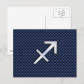 Sagittarius Zodiac Sign on Blue Carbon Fiber Style Briefkaart (Voorkant / Achterkant)