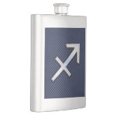 Sagittarius Zodiac Sign on Blue Carbon Fiber Style Flacon (Rechts)