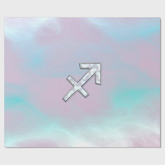 Sagittarius Zodiac Sign on Moeder Parelstijl Cadeaupapier (Vlak)