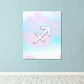 Sagittarius Zodiac Sign on Moeder Parelstijl Canvas Afdruk (Insitu (Houten vloer))