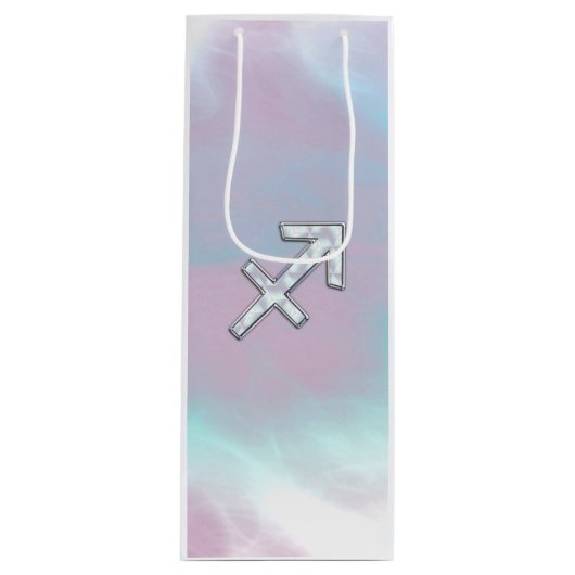 Sagittarius Zodiac Sign on Moeder Parelstijl Wijn Cadeautas (Voorkant)