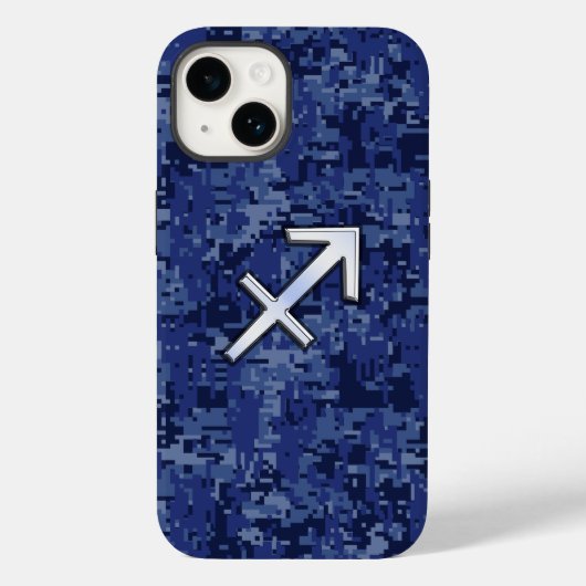 Sagittarius Zodiac Sign on Navy Camo Case-Mate iPhone Case (Achterkant)