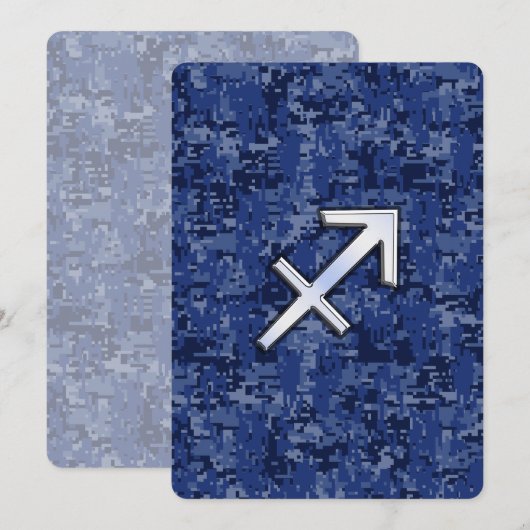 Sagittarius Zodiac Sign on Navy Digital Camo (Voorkant / Achterkant)