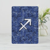 Sagittarius Zodiac Sign on Navy Digital Camo (Staand voorkant)