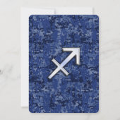 Sagittarius Zodiac Sign on Navy Digital Camo (Voorkant)