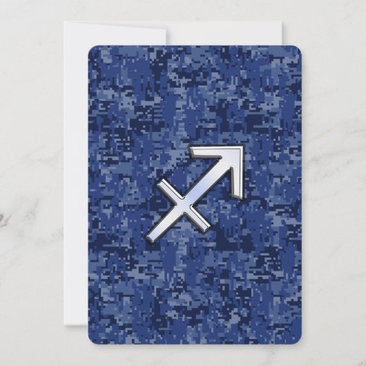 Sagittarius Zodiac Sign on Navy Digital Camo (Voorkant)
