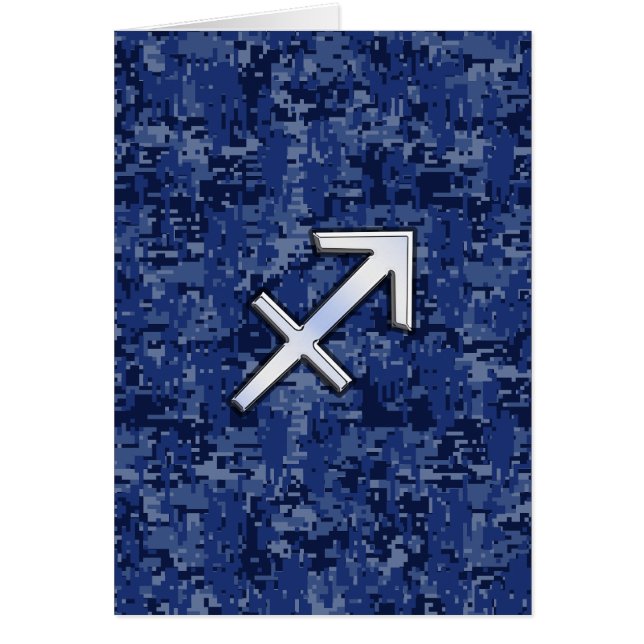 Sagittarius Zodiac Sign on Navy Digital Camo (Voorkant)