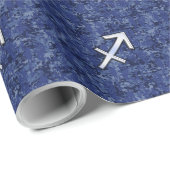 Sagittarius Zodiac Sign on Navy Digital Camo Cadeaupapier (Rol Hoek)