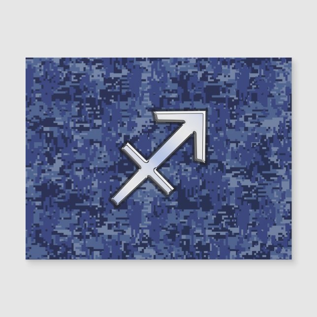 Sagittarius Zodiac Sign on Navy Digital Camouflage (Voorkant)