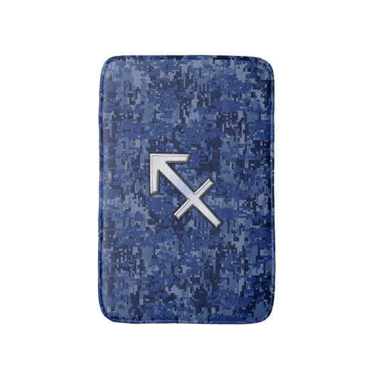 Sagittarius Zodiac Sign on Navy Digital Camouflage Badmat (Voorkant Verticaal)