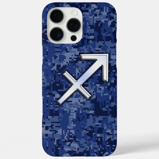 Sagittarius Zodiac Sign on Navy Digital Camouflage Case-Mate iPhone Case (Achterkant)