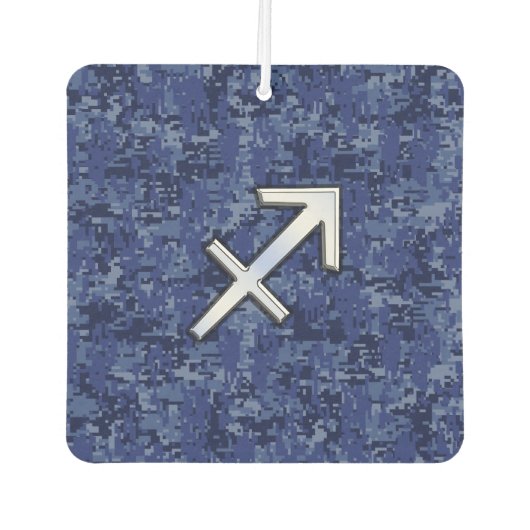 Sagittarius Zodiac Sign on Navy Digital Camouflage Luchtverfrisser (Voorkant)
