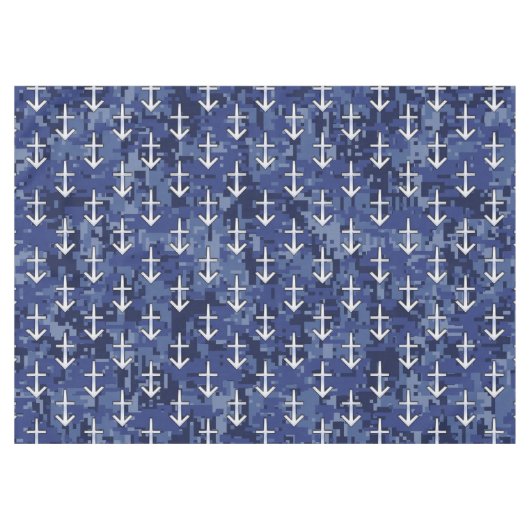 Sagittarius Zodiac Sign on Navy Digital Camouflage Tafelkleed (Voorkant (Horizontaal))