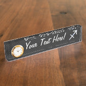 Sagittarius Zodiac Sign on Snake Skin Style Naambordje (Zijkant)