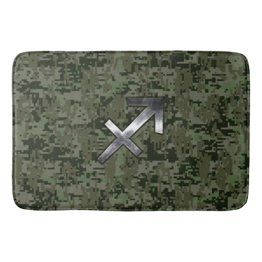 Sagittarius Zodiac Sign on Woodland Camouflage Badmat (Voorkant)