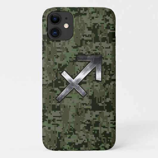 Sagittarius Zodiac Sign on Woodland Camouflage Case-Mate iPhone Case (Achterkant)