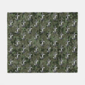 Sagittarius Zodiac Sign on Woodland Camouflage Fleece Deken (Voorkant (Horizontaal))