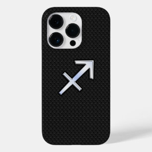 Sagittarius Zodiac Sign on zwarte slangenhuid Case-Mate iPhone 14 Pro Hoesje