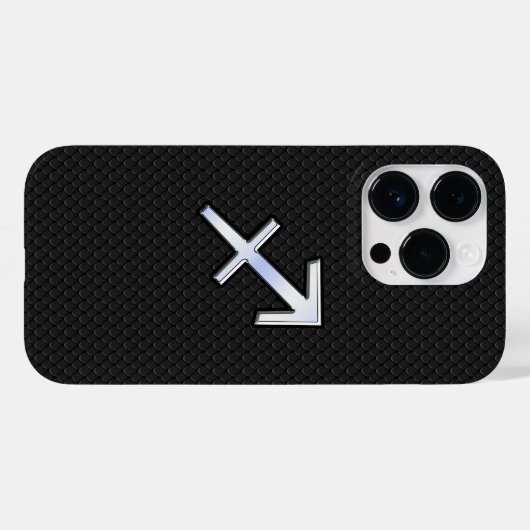 Sagittarius Zodiac Sign on zwarte slangenhuid Case-Mate iPhone Case (Achterkant (horizontaal))