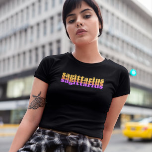 Sagittarius Zodiac Sign Paarse stroomkleur T-shirt
