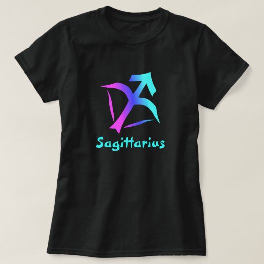 Sagittarius Zodiac Sign Pink Blue Aqua T-shirt (Design voorkant)