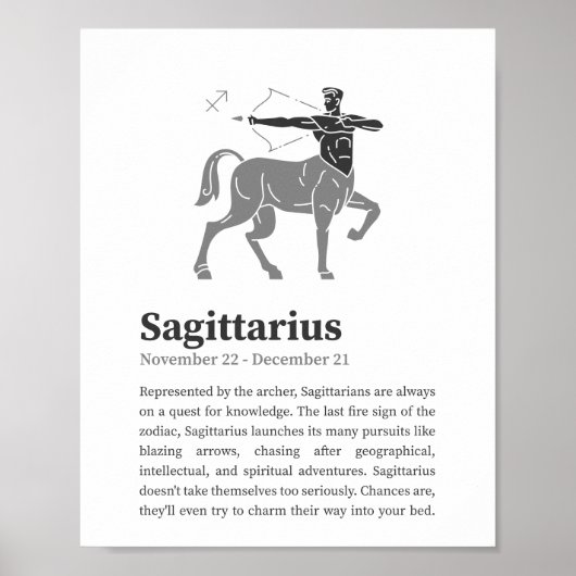 Sagittarius Zodiac Sign poster (Voorkant)