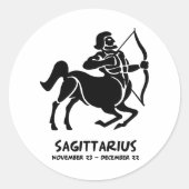 Sagittarius Zodiac Sign Ronde Sticker (Voorkant)