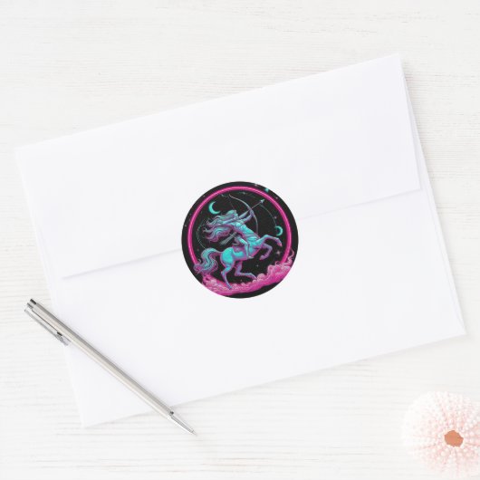 Sagittarius Zodiac Sign Ronde Sticker (Envelop)
