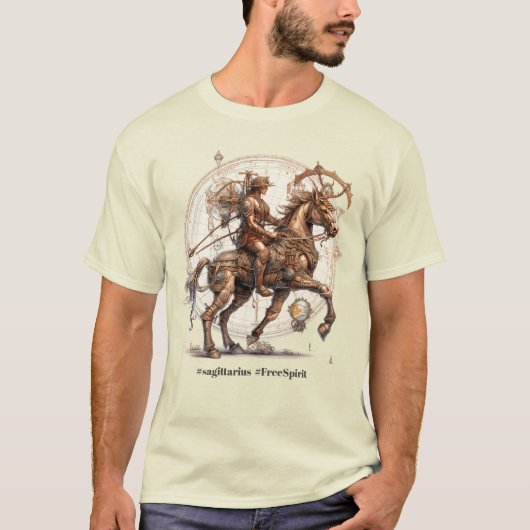 Sagittarius zodiac sign steampunk t-shirt (Voorkant)