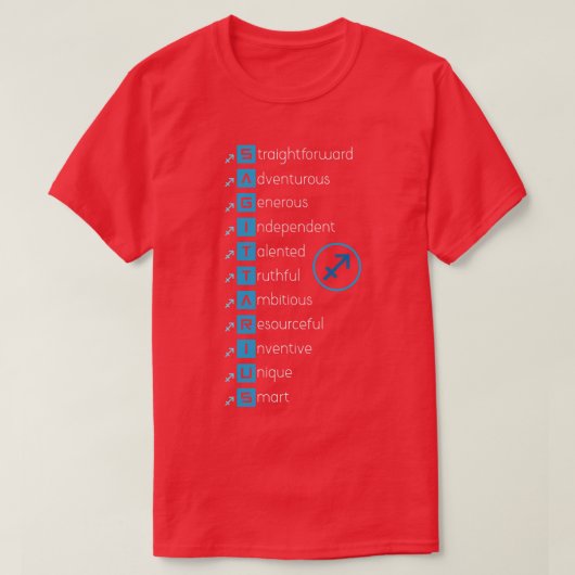 Sagittarius Zodiac Sign T-shirt (Design voorkant)