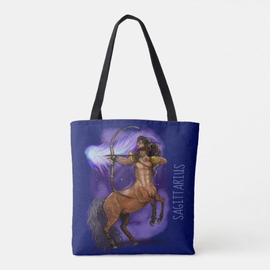 Sagittarius Zodiac Sign Tote Bag (Achterkant)