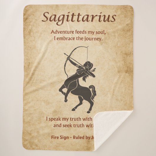 Sagittarius Zodiac Sign with Affirmations Sherpa Deken (Voorkant)