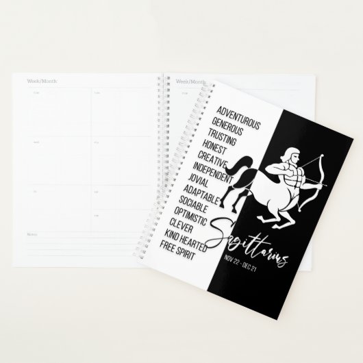 Sagittarius Zodiac Sign., zwart-wit Planner (Display)