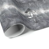 Sagittarius Zodiac Silver Distress Steel look Cadeaupapier (Rol Hoek)