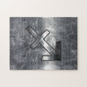 Sagittarius Zodiac Silver Distress Steel look Legpuzzel (Horizontaal)