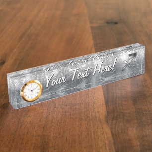 Sagittarius Zodiac Silver Distress Steel look Naambordje