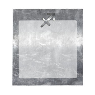 Sagittarius Zodiac Silver Distress Steel look Notitieblok