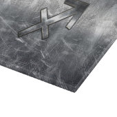 Sagittarius Zodiac Silver Distress Steel look Snijplank (Hoek)