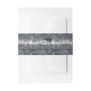 Sagittarius Zodiac Silver Distress Steel look Uitnodigingen Wikkel