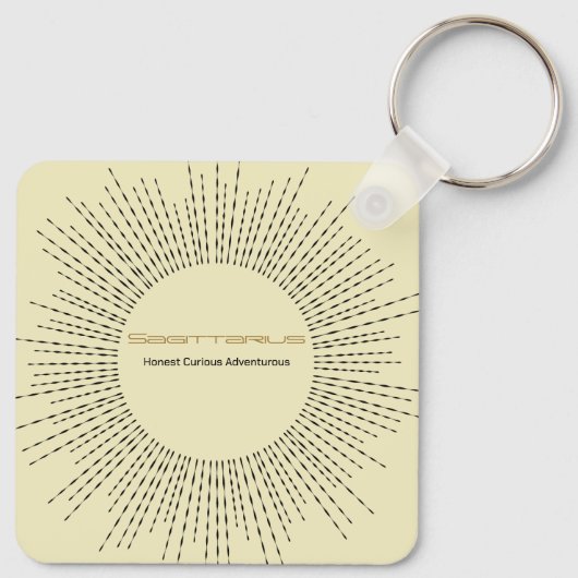 Sagittarius Zodiac Sleutelhanger Retro Design (Achterkant)