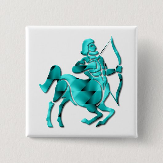 Sagittarius Zodiac Square Pin Vierkante Button 5,1 Cm (Voorkant)