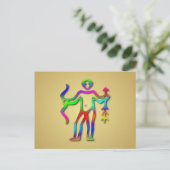 Sagittarius Zodiac Star Sign Rainbow Briefkaart (Staand voorkant)
