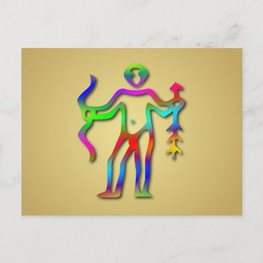 Sagittarius Zodiac Star Sign Rainbow Briefkaart (Voorkant)